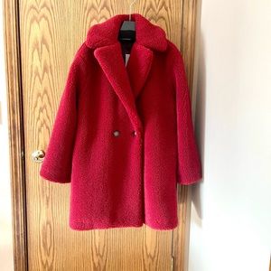 Mango oversize faux fur coat Sz XL Abrito Currito